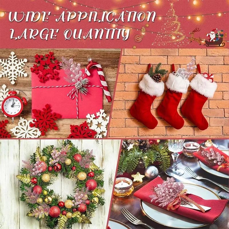 5Pcs Christmas Decoration Glitter Berrie Christmas Tree Ornaments Artificial Flower for Home New Year 2026 Decor Navidad Gifts