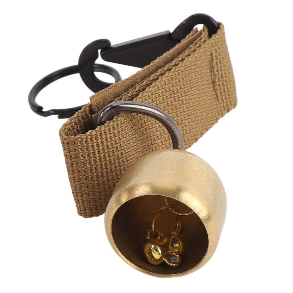 Bear Bell Thickened Webbing Brass with Snap Hook Clear Sound Keychain Bell for Outdoor Climbing