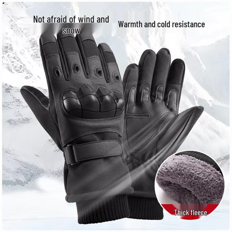Men's Winter Motorcycle Gloves - Fleece-Lined, Windproof, and Fall-Proof for Cold Weather Riding.