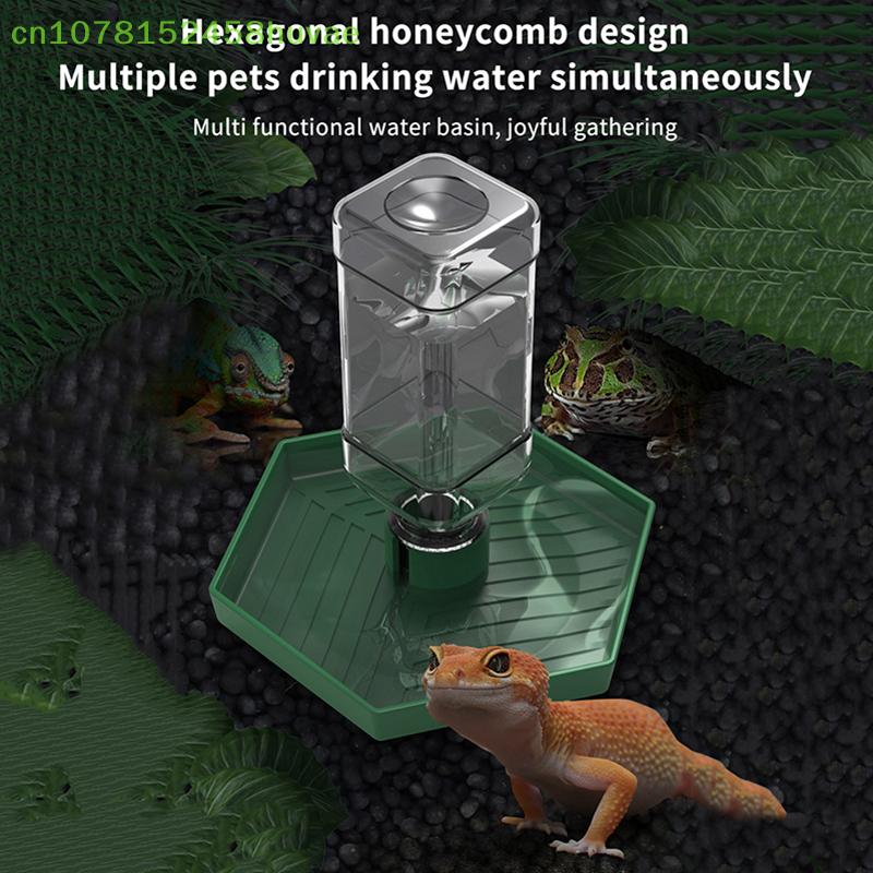 1 Pc Reptile pet terrapin lizard yellow edge reptile food bowl water bowl automatic water dispenser plastic food tray water tray