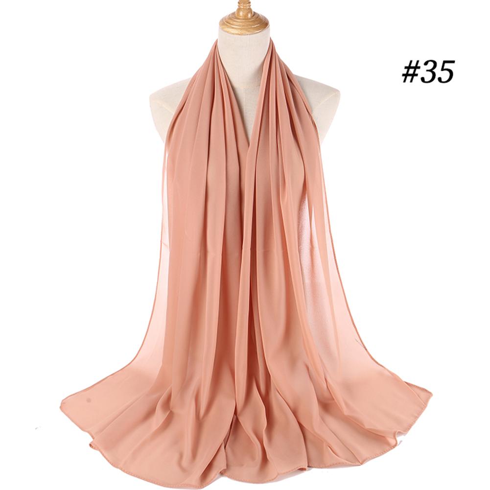 Solid Color Bubble Chiffon Muslim Hijab Wrap Shawl Scarf 70*175CM