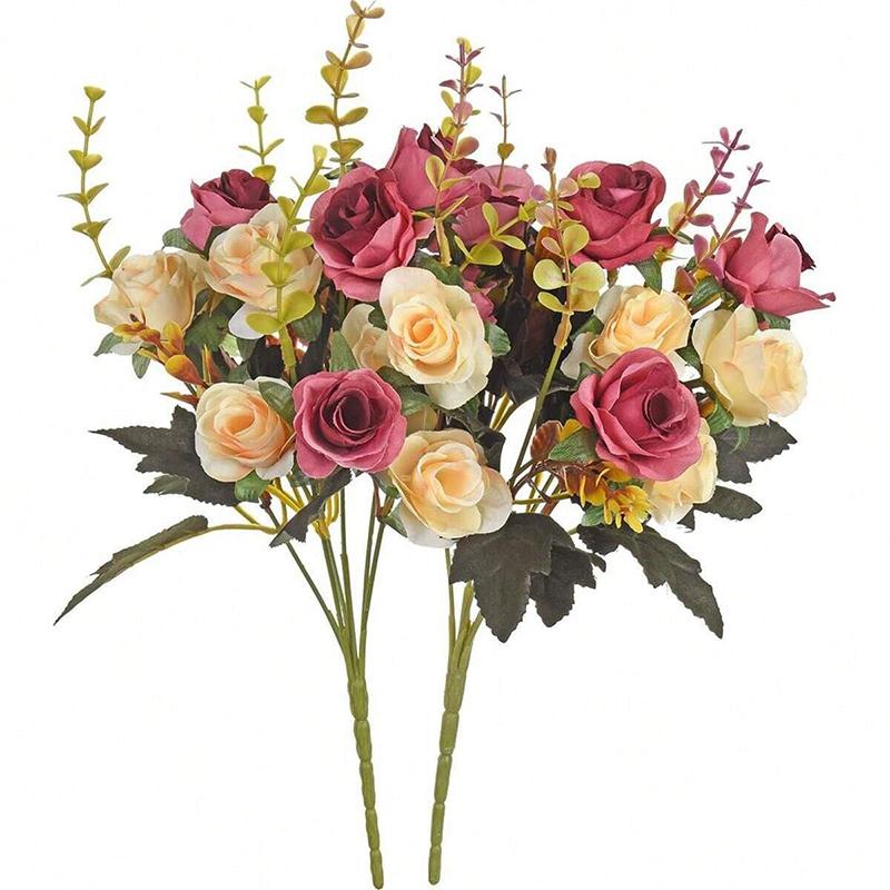 1 Stück Seidenrose Künstliche Blumen Hochzeit Zuhause Weihnachtsdekoration Brautstrauß Basteln Scrapbooking Kränze Pography-Requisiten