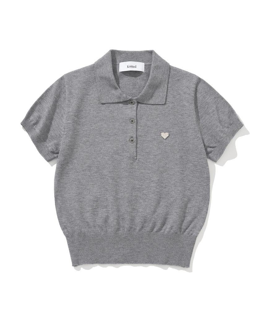 KNITTED (W) Basic Essential Washable Collared Knit Grey