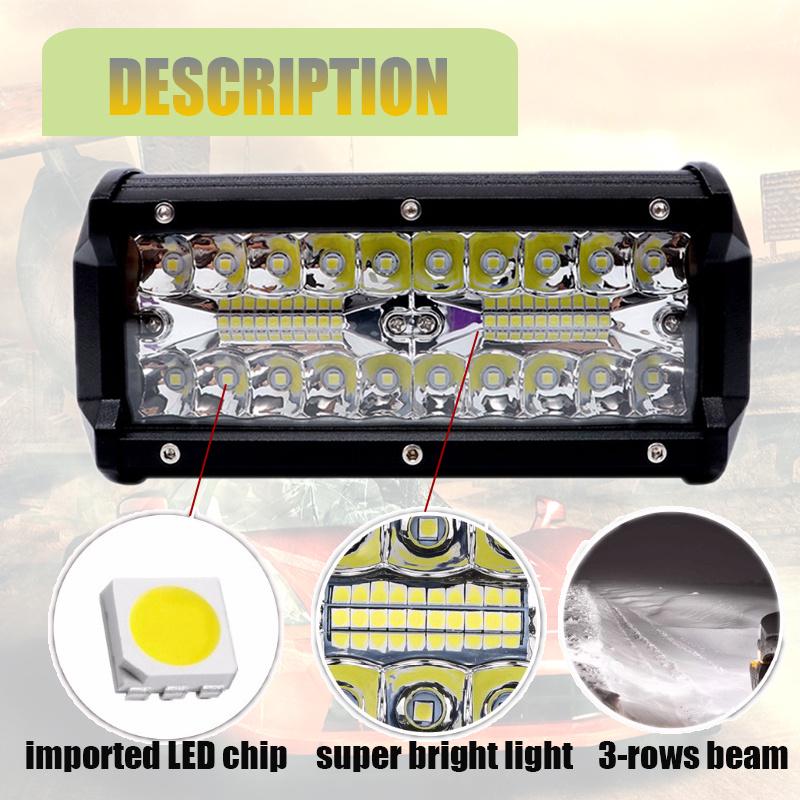 120W Led Light Bar Car Accessories Driving Work for Cars Truck Jeep