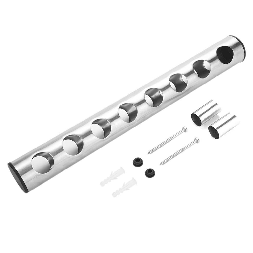Stainless Steel Wine Rack Wall Mounted Kitchen Home Bar Holder Wines Shelves(8 Holes)