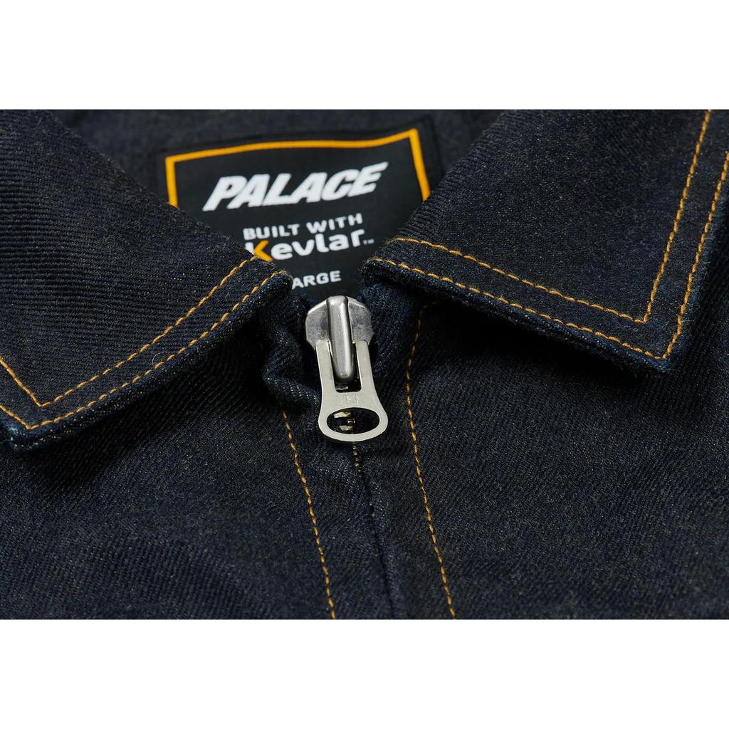 Palace FW22 Kevlar Denim Bomber Jacket with Multiple Pockets Men Outerwear Indigo P23JK103