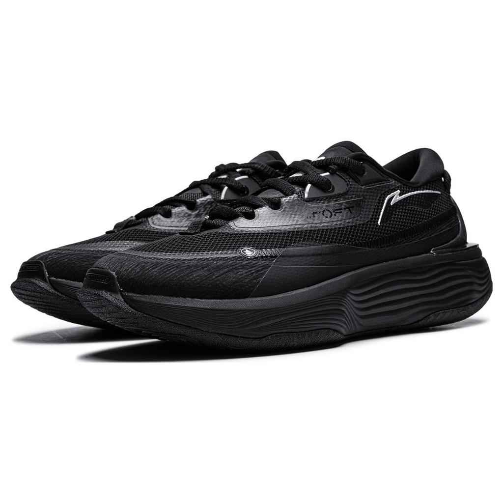 Li Ning SOFT WARM Textile, Synthetic Leather Low top Casual Shoes Men's Black AGLT121-6