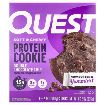 Protein Cookies, Double Chocolate Chip, 4 Pack, 59G (2.08Oz) Each
