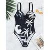 2025 Tropical Print Push Up Swimsuit Women One Piece High Cut Swimwear Female Bathers Bathing Swimming Suit Beachwear Monokini