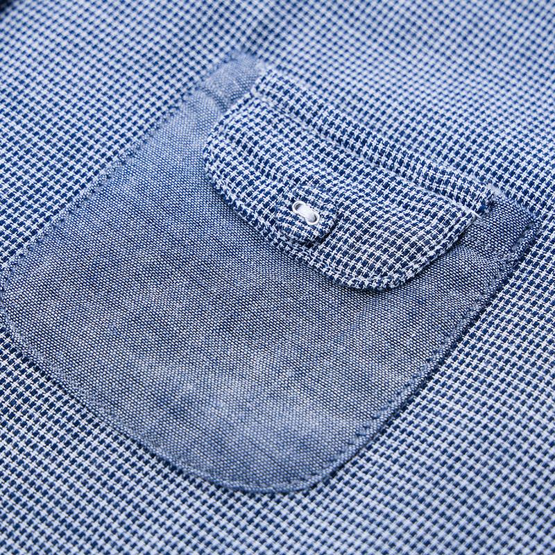 FAPAI Pure Cotton Retro Houndstooth Long Sleeve Shirt