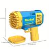 40 Holes Electric Rocket Bubble Machine Handheld Automatic Space Light Bubble Gun Kids Outdoor Battle Toys Without Bubble Water