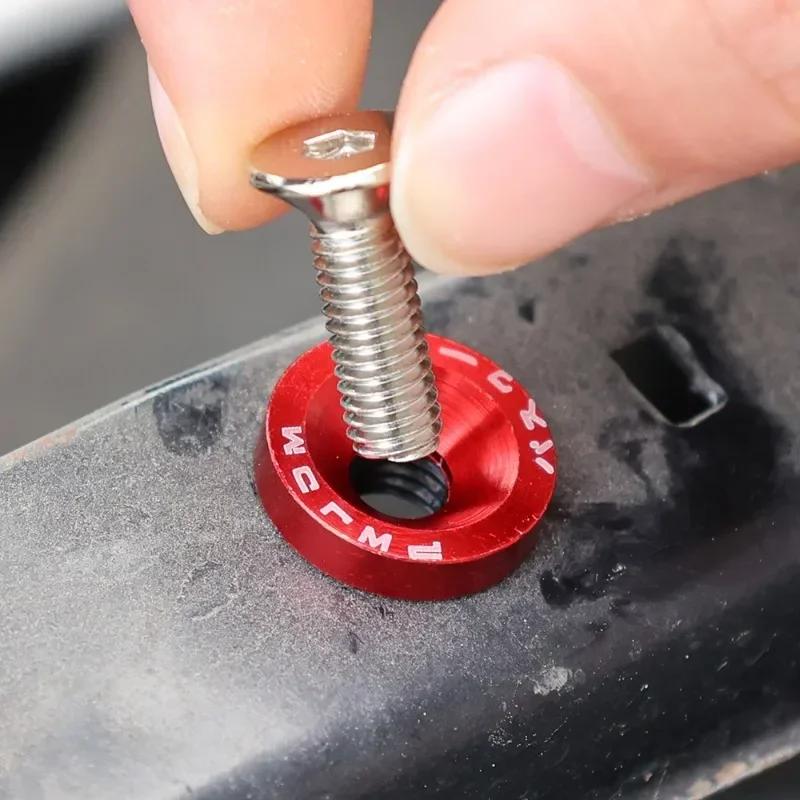 20pcs Lug Nuts Jdm Car Modification M6 Gasket Concave Screw 1.9cm Hexagonal Fasteners A Set Screw Fender Bumper Engine Aluminum