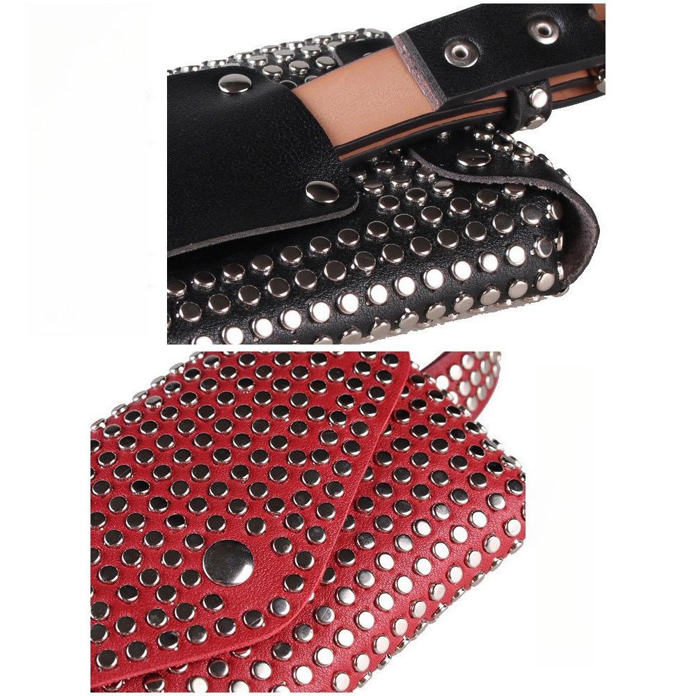 Damen Niet-Hüfttasche Gürtel Personalisierte Handytasche Punk-Stil INS-Hüfttasche Mini-Quadratische Tasche All-Match Lässige Gürteltasche