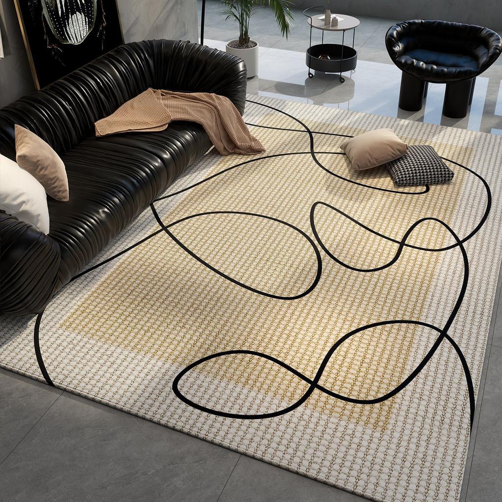 Living Room Carpet French Style Large Area Sofa Coffee Table Carpet Household Dirt Resistant and Anti Slip Carpet