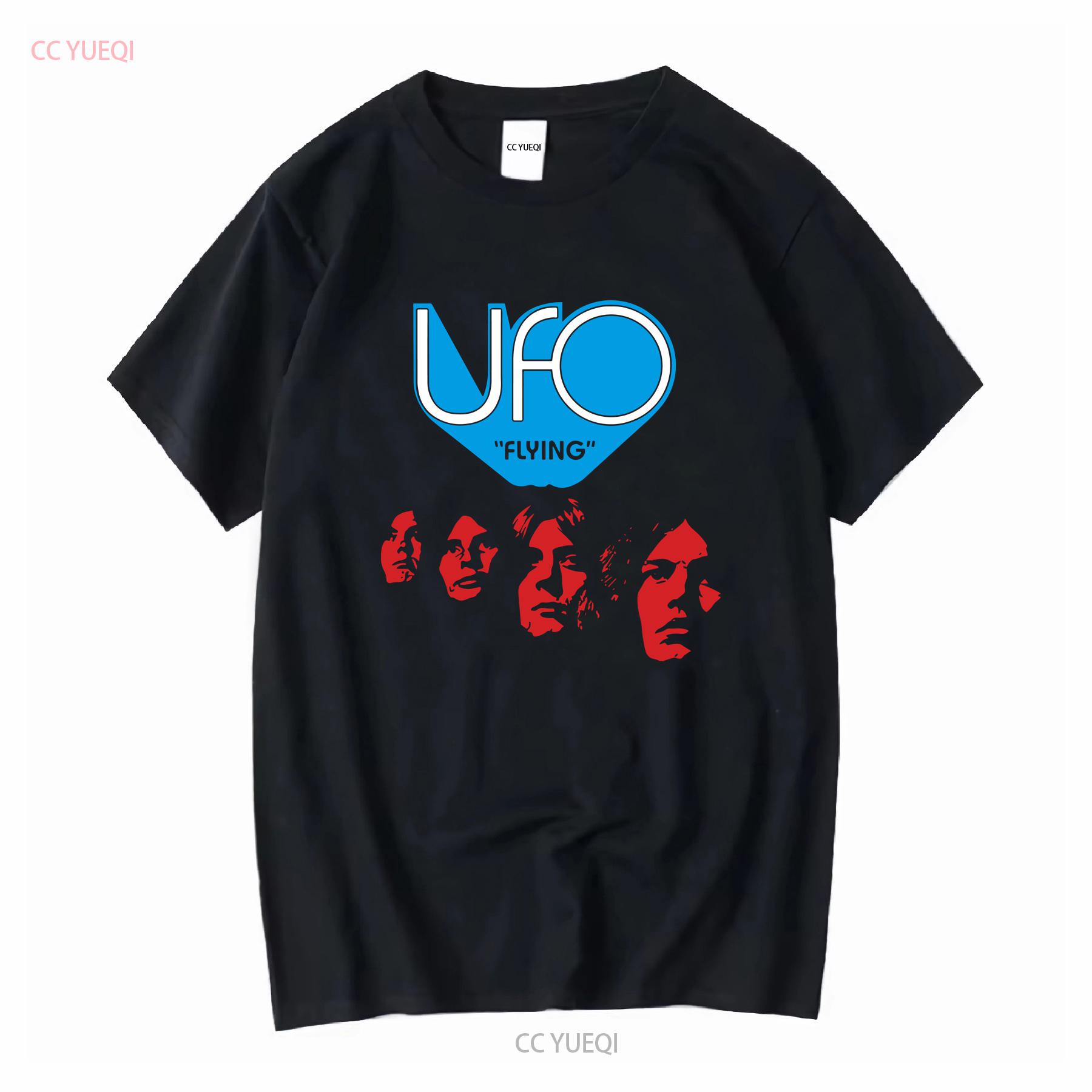 

UFO Flying Rock Band T Shirt Vintage Black Cotton S 3XL Fans long or short sleeves vintage Washed Stylish Soft fashion 4XL