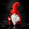 Festival Party Atmosphere Props Halloween Devil Gnome Statue, 3D Printed Red Hat Figurine, Gothic Collectible Tabletop Art Dwarf Ornament for