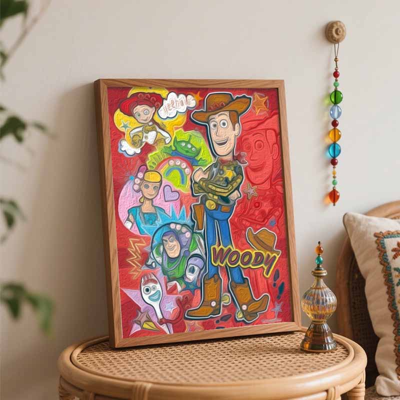 Disney Toy Story Woody Buzz Lightyear Oil Painting Art Set Handmade Diy Gift Home Decoration