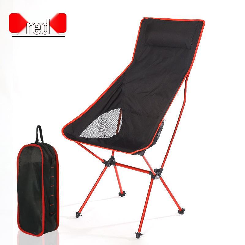 

Ultra-light Portable Folding Recliner Chair for Camping, Beach, and Fishing красный