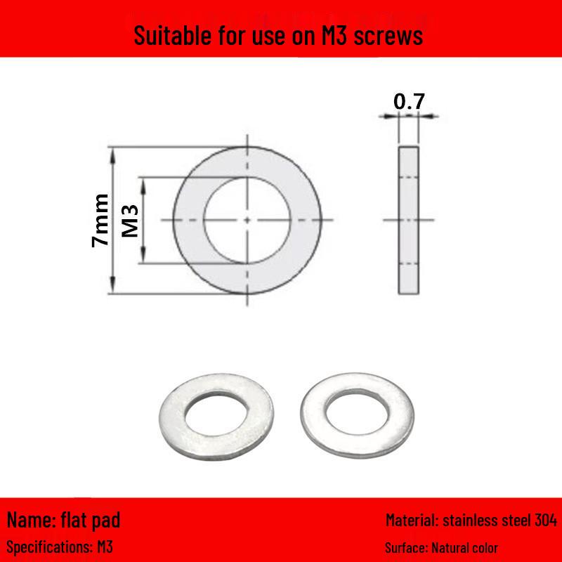 Podkładka dystansowa płaska ocynkowana/stal nierdzewna - Rozmiary: M3, M4, M5, M6, M8, M10, M12