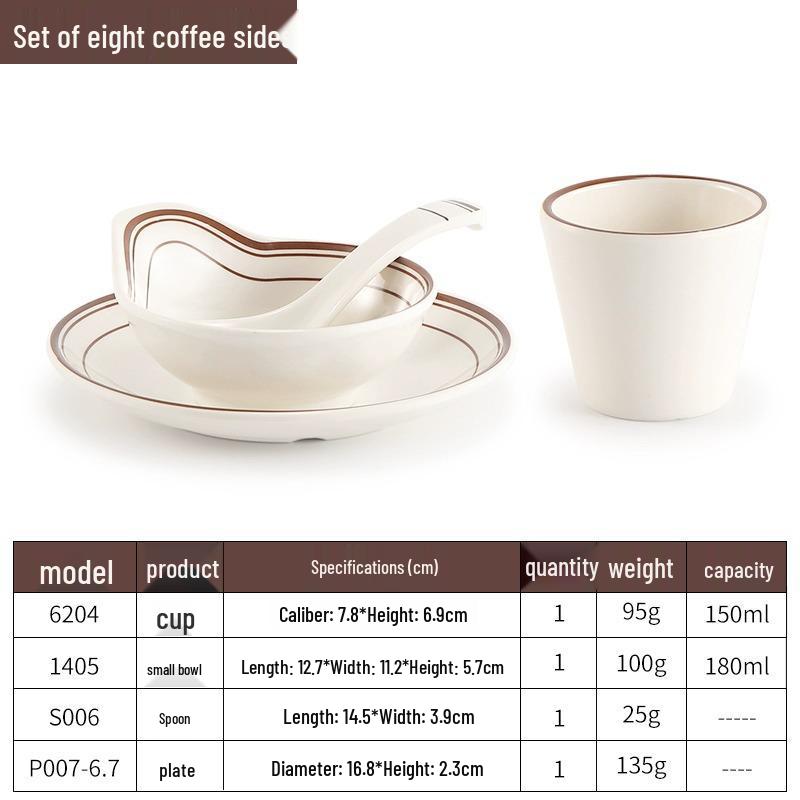 Melamine Four-Piece Table Set: Imitation Porcelain Plastic Bowls & Plates for Restaurants and Hotels