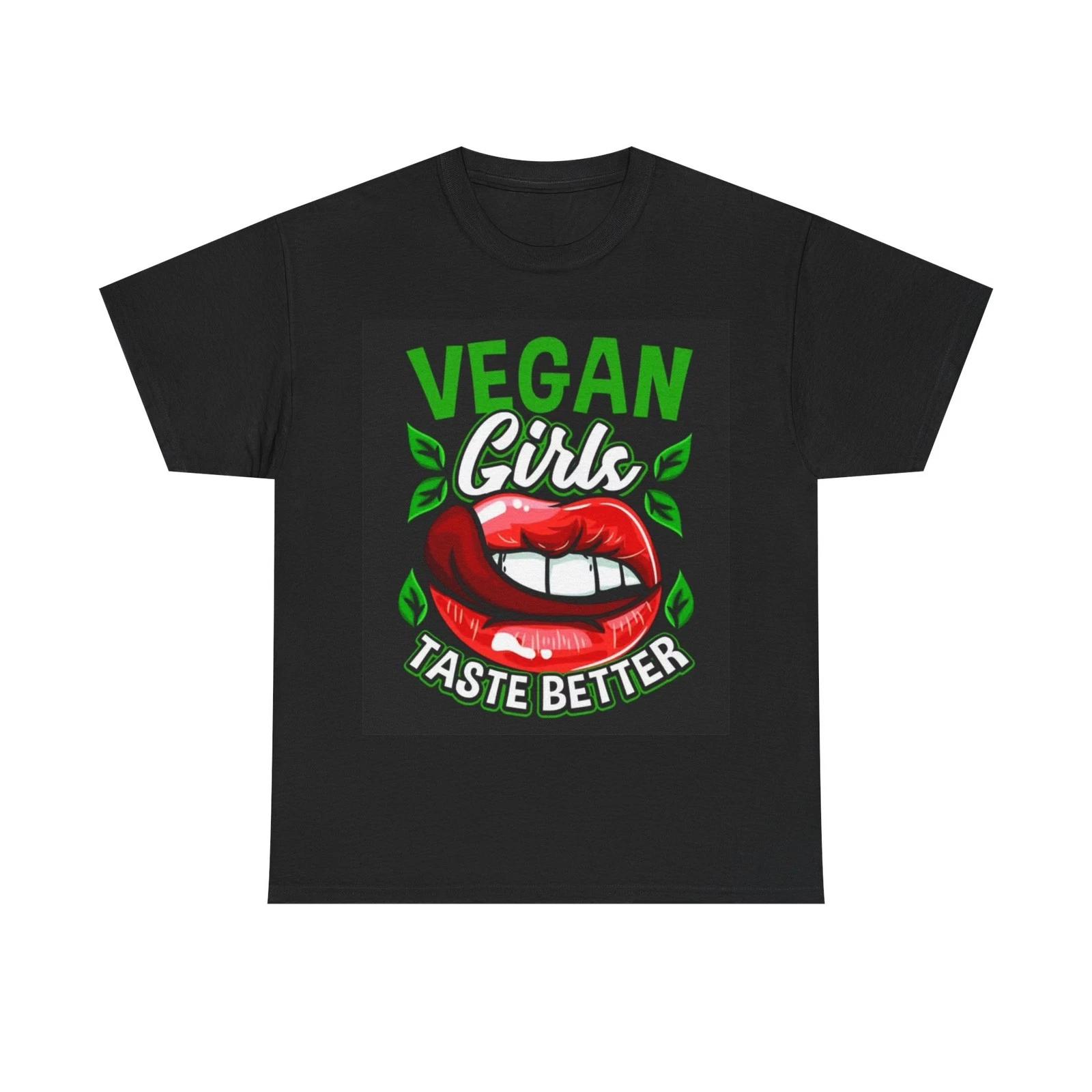 

Vegan Girls Taste Better Tshirt Vegans Love Retro Cute Unisex Heavy Cotton Tee M
