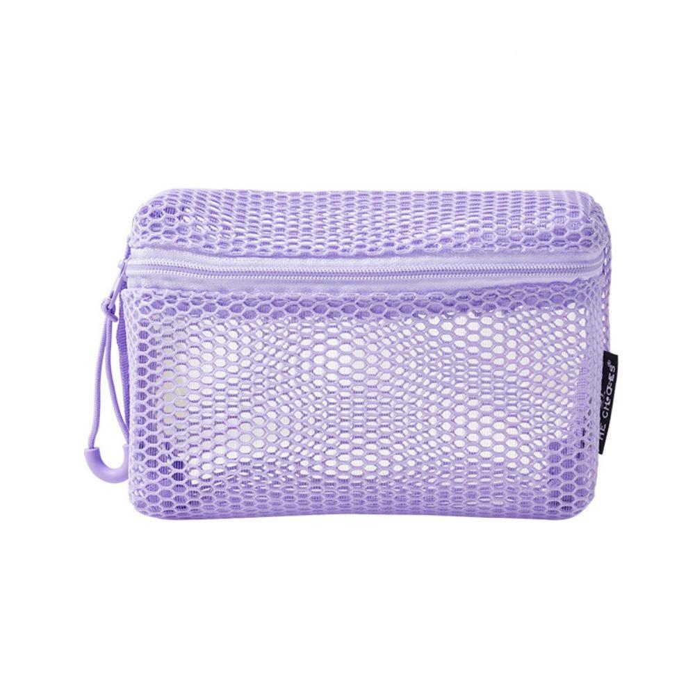 Casual Nylon Storage Pouch With Zipper Hand-held Cosmetic Bag Multipurpose Mesh Mesh Pouch Travel