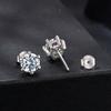 WOSTU Moissanite Wedding Stud Earrings For Women 925 Sterling Silver Sparkly Round Diamond Cut Ear Studs Pendients 0.2-2CT