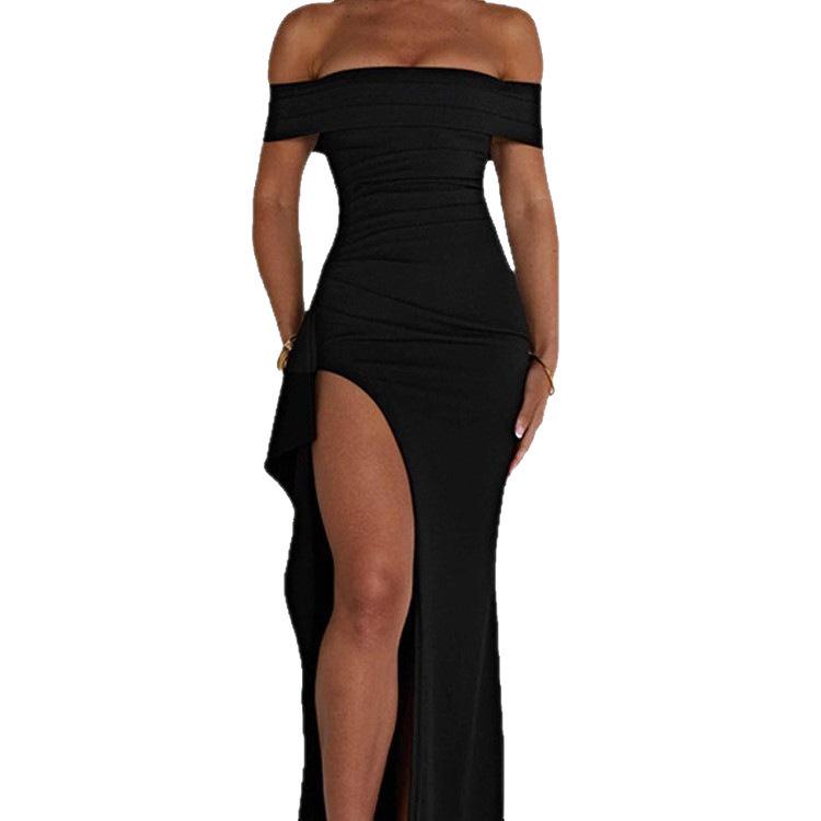 2025 Spring Sexy Off-the-Shoulder Elegant Slit Evening Party Dress for Women