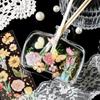 3pcs/pack Gilding Craft PET Stickers Floral Sticker DIY Cut Collage Junk Journal Decor Scrapbooking Waterproof Stickers