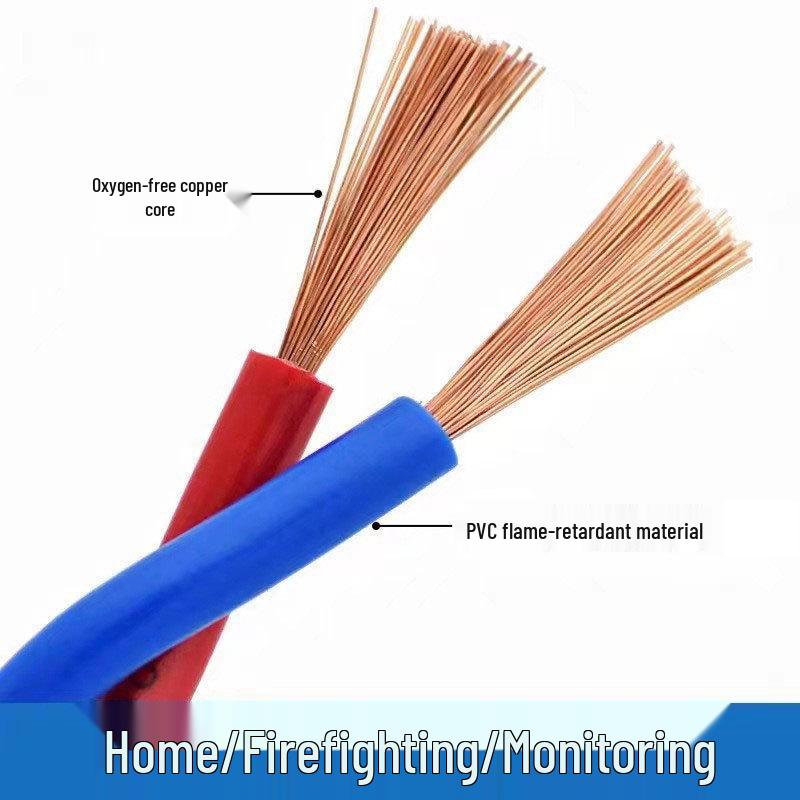 Flexible Pure Copper Twisted Pair Wire for Household Electricity - RVS 2-Core, 0.75/1.5/2.5, Fire-Resistant for Lamps