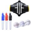 Sourire Vivre Golf Ball Marker with 3 Color Rotate for Easy Line Can Also Be Used At Triple Line Marker Pens, 360° Drawing, 180°, (Yellow)