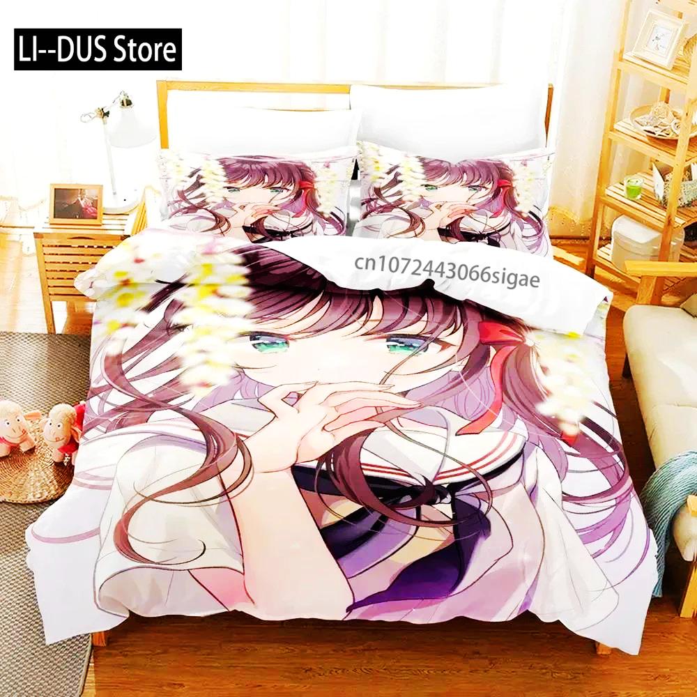 Comforter Girls Anime Shy Bedding Set Bed Set Comforter King Queen Size Boys Adult Bedding Set