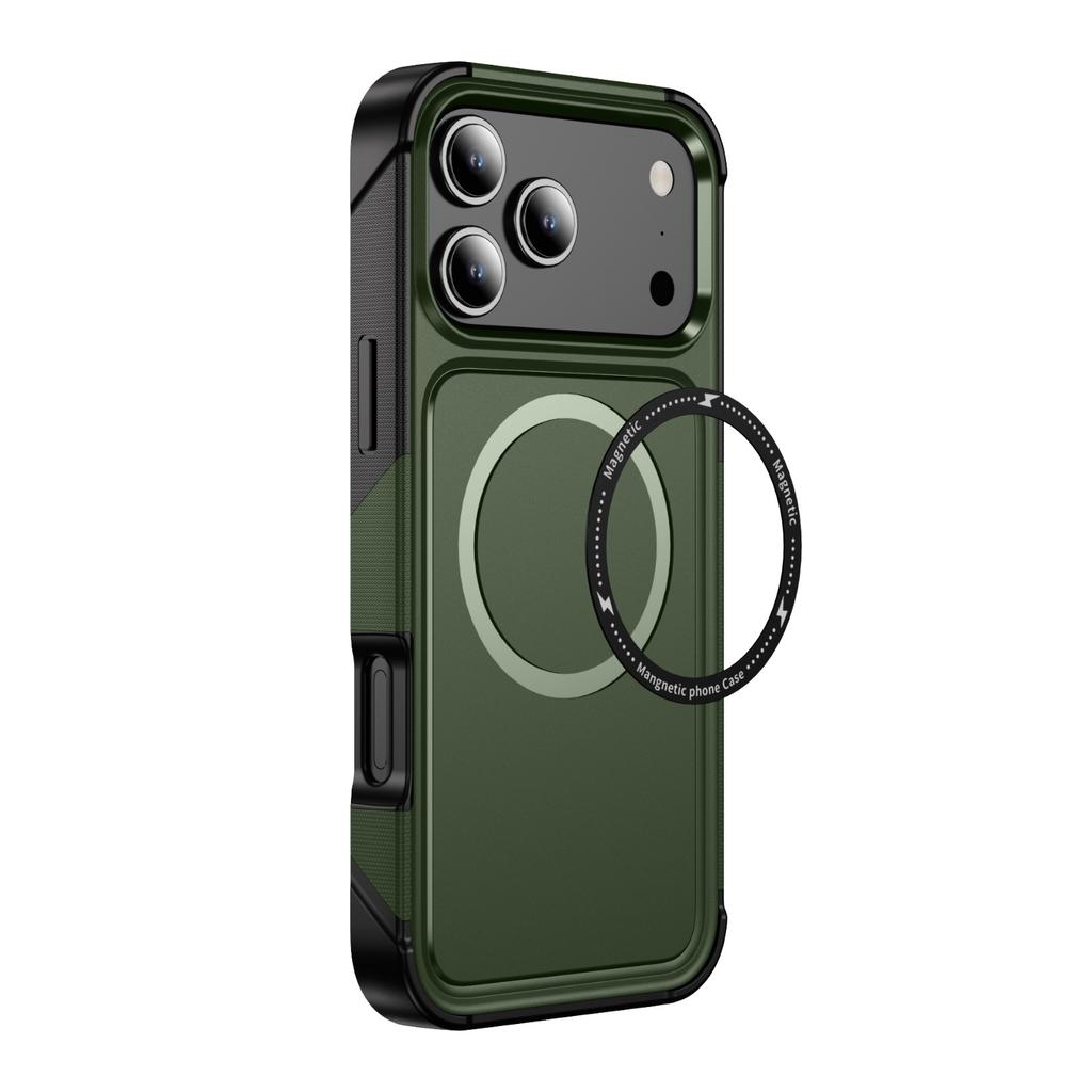 Mobile Phone Case Magnetic Four Corners Anti-fall Protective Case Frosted Anti-Scratch Wireless Charging Car Phone Case for Apple 17pm