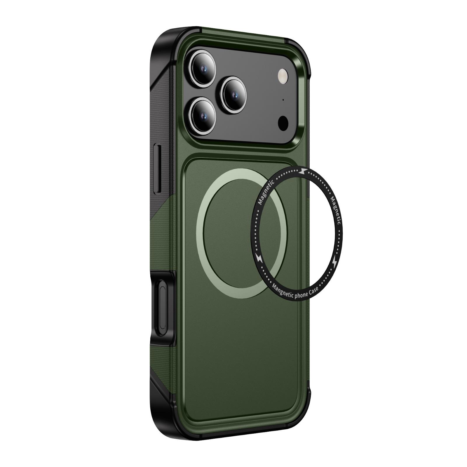 

Mobile Phone Case Magnetic Four Corners Anti-fall Protective Case Frosted Anti-Scratch Wireless Charging Car Phone Case for Apple 17pm For iPhone XS Max