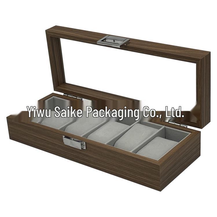 

Black Walnut 6-Slot Wooden Watch Display Box - Pack of 6