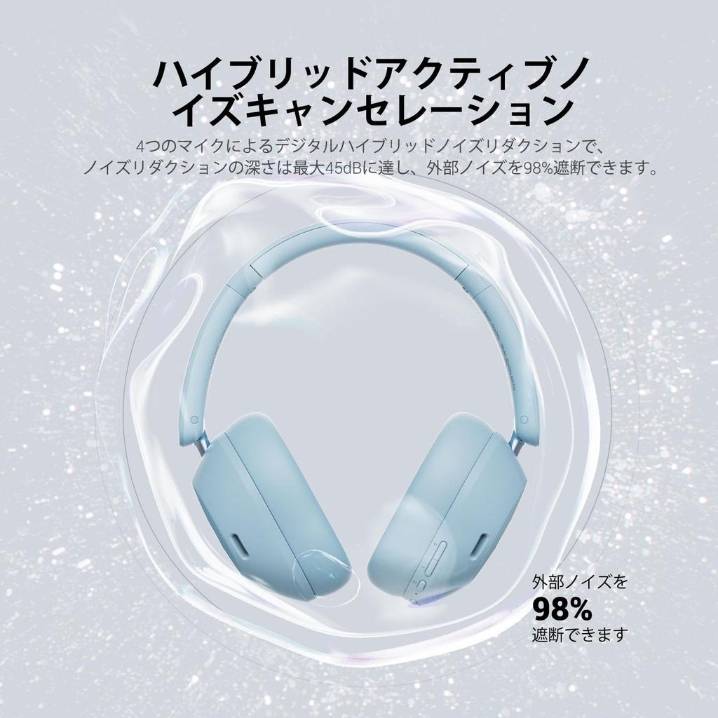 OneOdio A5 Wireless Bluetooth Audio Up To 75 Hours of Fast 45dB Hybrid ANC Noise Low Latency Foldable Ideal for and Music Headphones 5.4 Compatible,