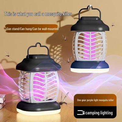 USB Mosquito Killer Lamp: Portable, Wall-mounted, Purple Light Electric Shock Repellent for Indoor/Outdoor Use