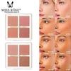 MISS ROSE Palette Fard 4 Colori Impermeabile Resistente al Sudore Trucco da Viaggio