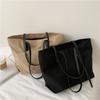 Fashion Versatile Tote Bag Large Capacity Soft Solid Shoulder Bag For Women