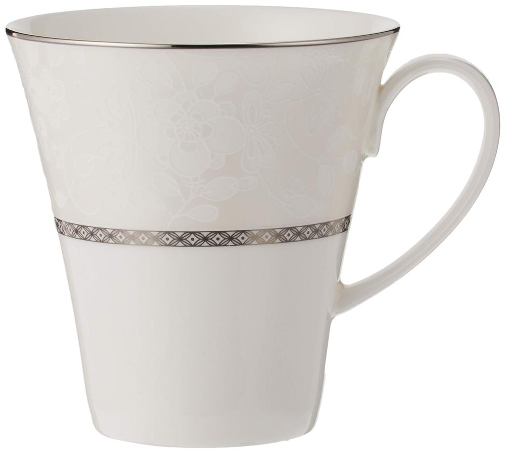 NARUMI Milano Bianca Mug, 340cc, White, Floral Plum Blossom Design, Cute, Stylish, Large, Gift Boxed, 51461-2834P