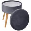 Tabouret coffre en velours "Tess" Atmosphera - Gris