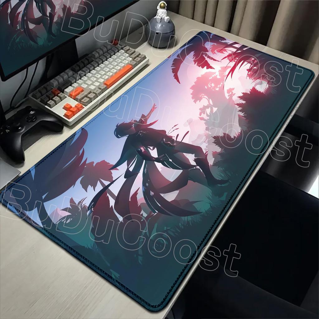 Pretty Genshin Impact Mousepad Anime Yae Miko Nahida Ganyu Mouse Pad Laptop Gamer Accessories Big Desk Mat Computer Keyboard Rug