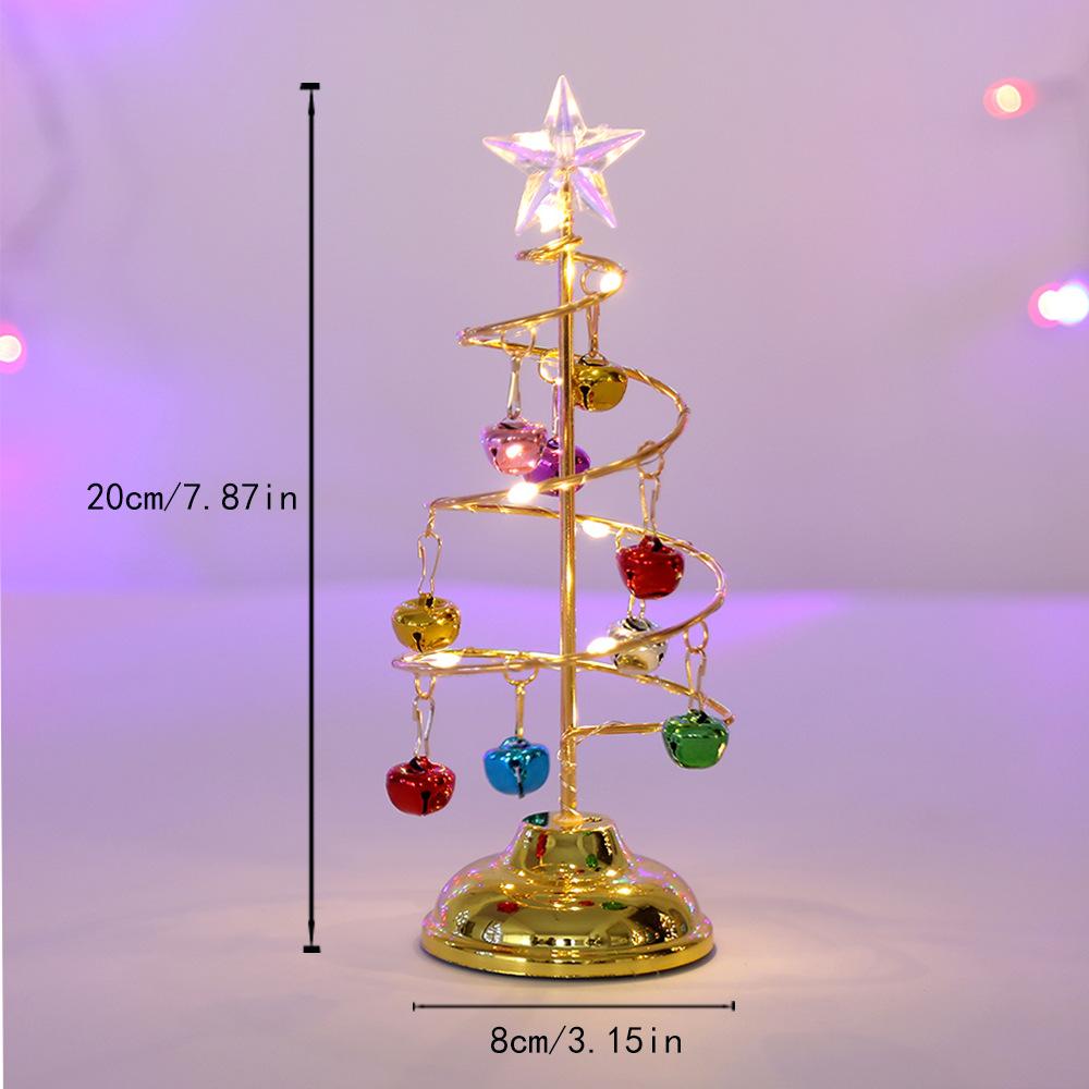 Crystal Star Christmas Tree LED Lights Battery Operated Desk Table Lamp Decorative Iron Tree for Living Room Bedroom