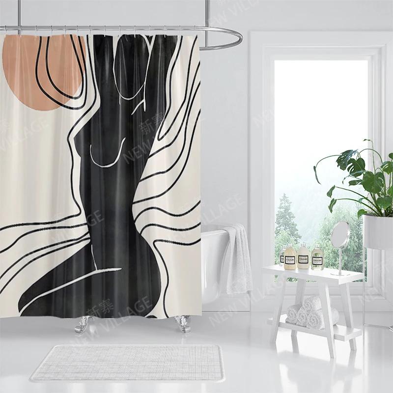 Vodotěsný látkový sprchový závěs Koupelnové závěsové doplňky 180x200 Koupelnový závěs do sprchy 240*200 severský boho dekor 240x200