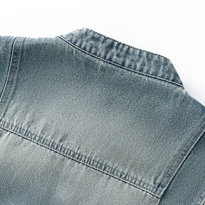 Spring and Autumn short nostalgic retro denim vest fashionable versatile loose sleeveless outer wear thin vest