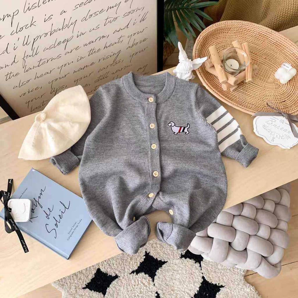 Korean Style Autumn Baby Girls' Onesie - Fashionable Toddler Spring Outfit 100-Day Full Moon Climbing Suit