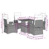 Vidaxl 5-Cz. Garden Furniture Set With Cushions, Black, Poly Rattan