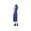 Adidas Originals Striped High Waist Polo Long Comfort Sleeveless Dress Women Dress Blue IR6126