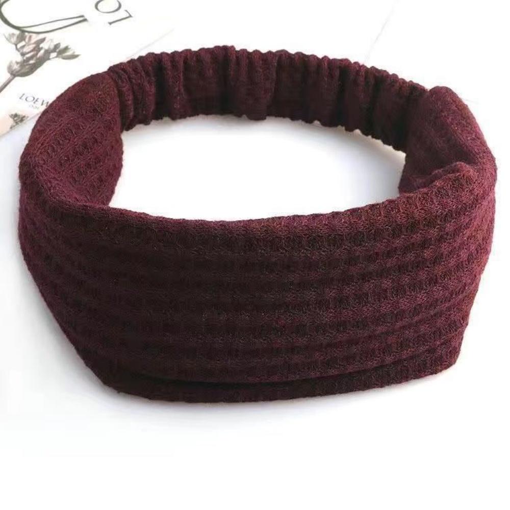 Knitted Wide Headbands Solid Color Hair Hoop Korean Style Lace Hairbands Non Slip Headwear Girls Wide Side Head Wrap Gifts