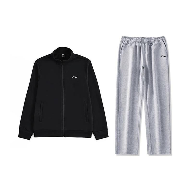 Li-Ning Outdoor Running Windproof Stand Collar Fashion Cardigan Sweatshirt Casual Sports Suit Unisex Sweatshirt YWDV349-1+AKLU881-2